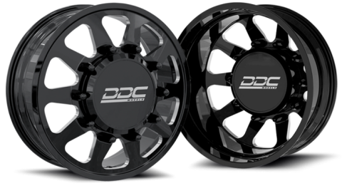 Dually Wheels The Ten Forged 24x8.25 10x225 Black/Mill 05-10 Ford 15-25 F-450/F-550 Dodge Ram 08-25 4500/5500 DDC Wheels