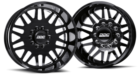 Dually Wheels Aftermath Black/Mill 22x8.25 8x200 SS Fronts 19-25 Dodge Ram 3500 DDC Wheels