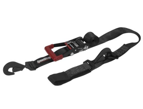 2 Inch x 10' Ratchet Tie Down w/ Twisted Snap Hooks and Axle Strap Combo Black SpeedStrap