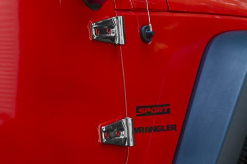 Jeep JK Door Hinge Overlays 4 Pieces 2 Door 07-18 Wrangler JK Polished Silver Kentrol