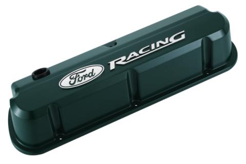 Valve Covers Slant Edge Tall Die Cast Green with Raised Ford Logo SB Ford Raised Ford Racing Logo Ford Racing