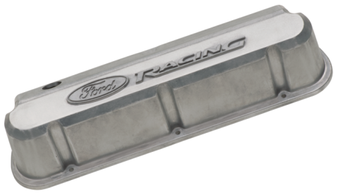 Valve Covers Slant Edge Tall Alum. Unfinished with Raised Ford Logo SB Ford Raised Ford Racing Logo Ford Racing