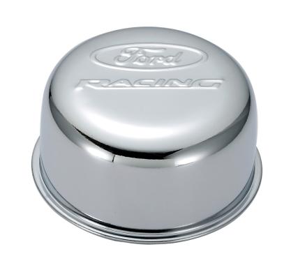 Valve Cover Breather Cap Chrome Twist-On Type 3in. Diameter With Ford Logo Ford Racing