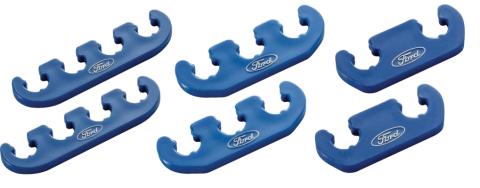 Spark Plug Wire Dividers Universal 2-3-4 Wire w/ Ford Oval Logo Blue Ford Racing