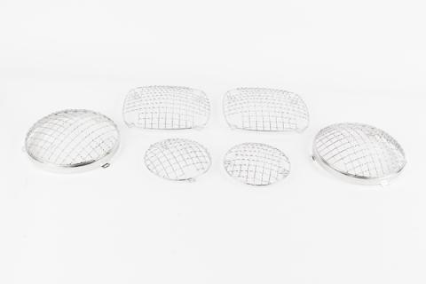 Jeep CJ Wire Mesh Guard Set 6 Pieces 76-86 CJ Polished Silver Kentrol