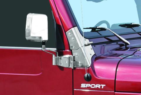 Jeep YJ/TJ Mirror Kit Pair 88-06 Wrangler YJ/TJ Polished Silver Kentrol