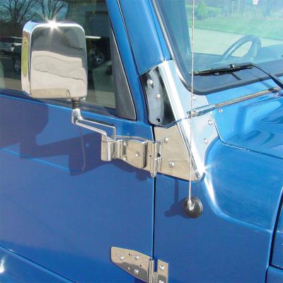 Jeep TJ Windshield Hinge Pair 97-06 Wrangler TJ Polished Silver Kentrol