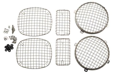 Jeep TJ Wire Mesh Guard Set 6 Pieces 97-06 Wrangler TJ Polished Silver Kentrol