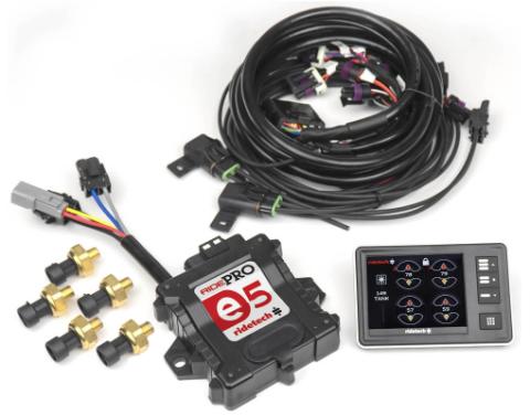 Ridepro E5 Air Suspension Control System W/ 3 Gallon Tank Air Compressor 3 Gallon Tank Ridepro Electric Valve Touch Screen Display Ecu Pressure Sensors Wiring Harness 1/4 Inch Airline And Fittings Ridetech