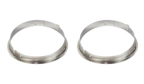 Jeep TJ Headlight Bezels Pair 97-06 Wrangler TJ Polished Silver Kentrol