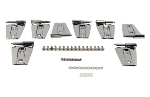 Jeep JK Door Hinge Set 8 Pieces 4 Door 07-18 Wrangler JK Polished Silver Kentrol