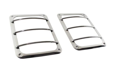 Jeep JK Taillight Guard Pair 07-18 Wrangler JK Polished Silver Kentrol