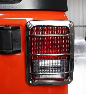 Jeep JK Taillight Guard Pair 07-18 Wrangler JK Polished Silver Kentrol