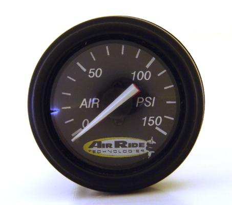 Air Pressure Gauge Dual Needle Black Face 150Psi Ridetech