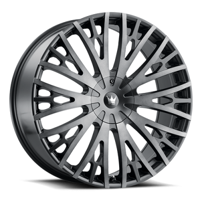 Cast Aluminum Wheels Twist Tie 373 22x9.5 Machined-Dark Tint Matte Black 5 On 115/5 On 120 Bolt Pattern 18 Offset Mazzi Wheels