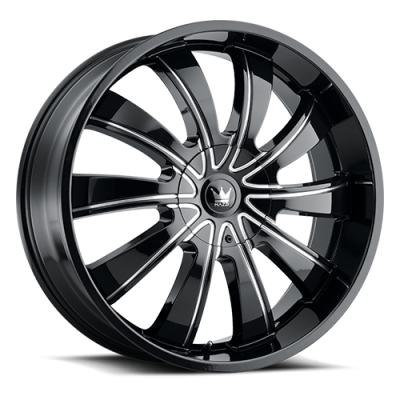 Cast Aluminum Wheels Rolla 374 GB-M 24x9.5 Milled Spokes Gloss Black 5 On 127/5 On 139.7 Bolt Pattern 18 Offset Mazzi Wheels
