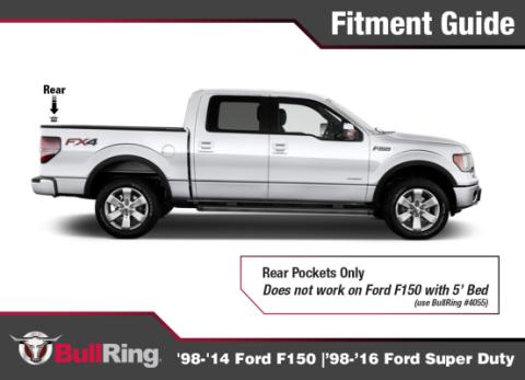 Ford Flush Fit Retractable Tie Down Anchors Rear only '98-'14 Ford F150 '98-'16 Ford F-250/F-350 Super Duty Bullring