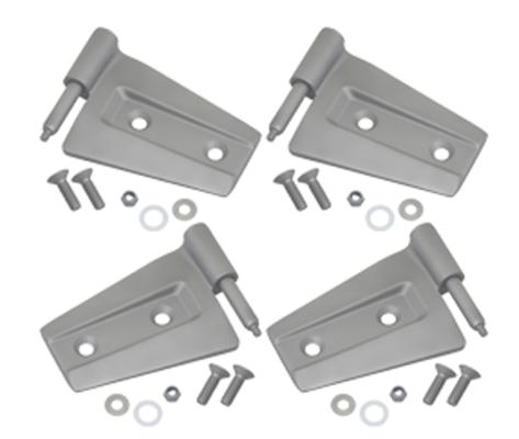 Jeep JK Door Hinge Set 4 Pieces 2 Door 07-18 Wrangler JK Bare Grey Kentrol