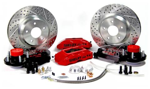 Brake System 13 Inch Front Track4 Red 65-69 Mustang/Fairlane BAER Brakes
