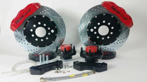 Brake System 14 Inch Front Pro+ Shelby Logo Red 74-78 Mustang II BAER Brakes