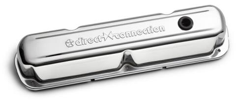 Engine Valve Covers Steel Chrome Direct Connection Logo Fits LA/Small Block Engines Proform