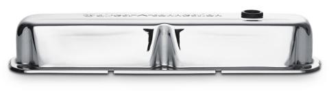 Engine Valve Covers Steel Chrome Direct Connection Logo Fits LA/Small Block Engines Proform