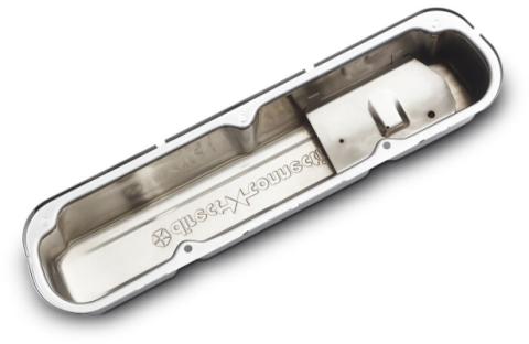 Engine Valve Covers Steel Chrome Direct Connection Logo Fits LA/Small Block Engines Proform