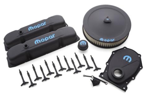 Engine Dress-Up Kit Black Crinkle w/Blue MOPAR Logo Big Block (B/RB) Engines Proform