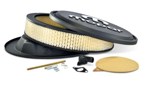 Air Cleaner Kit 14 Inch Diameter Aluminum Black Crinkle Raised and Machined MOPAR Emblem Proform