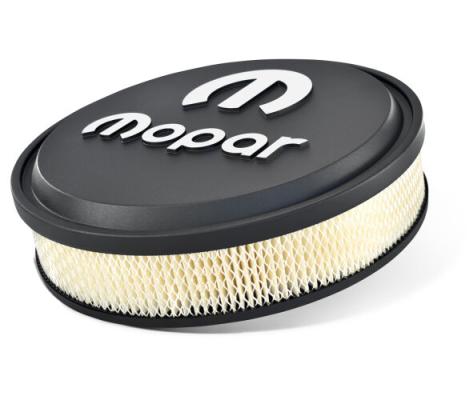 Air Cleaner Kit 14 Inch Diameter Aluminum Black Crinkle Raised and Machined MOPAR Emblem Proform