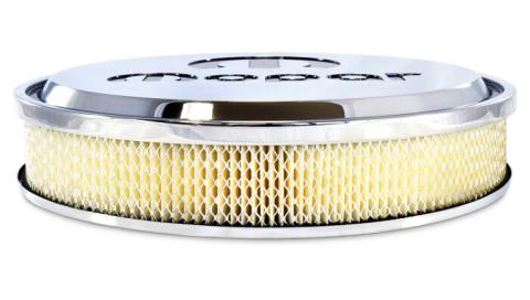 Air Cleaner Kit 14 Inch Diameter Aluminum Polished Recessed Black MOPAR Emblem Proform