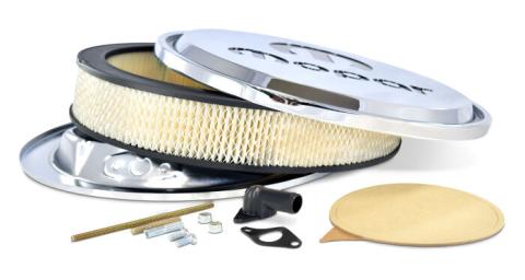 Air Cleaner Kit 14 Inch Diameter Aluminum Chrome Recessed Black MOPAR Emblem Proform