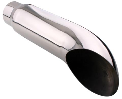 Exhaust Tip Rolled Angle Cut 4 inch ID X 5 Inch OD X 16 Inch Long 304 Stainless Tail Pipe Tips Diamond Eye