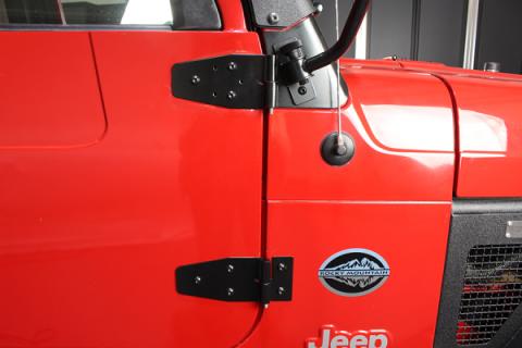 JEEP CJ/YJ/TJ Lower Door Hinge Pair 76-06 CJ and Wrangler YJ/TJ Powdercoat Black Kentrol