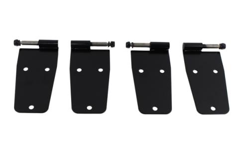 Jeep CJ/YJ Hardtop Door Hinge Set Without Mirror Holes 4 Pieces 76-93 CJ and Wrangler YJ Powdercoat Black Kentrol
