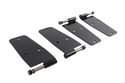 Jeep CJ/YJ Hardtop Door Hinge Set Without Mirror Holes 4 Pieces 76-93 CJ and Wrangler YJ Powdercoat Black Kentrol