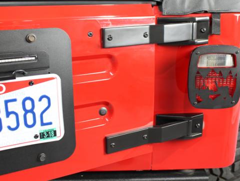 Jeep TJ Tailgate Hinge Pair 97-06 Wrangler TJ Powdercoat Black Kentrol