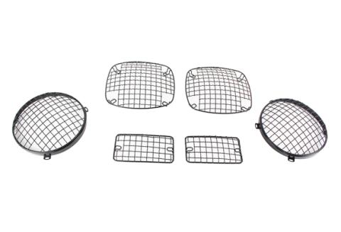 Jeep TJ Wire Mesh Guard Set 6 Pieces 97-06 Wrangler TJ Powdercoat Black Kentrol