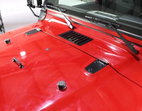 Jeep TJ Hood Kit Without Hood Catch 98-06 Wrangler TJ Powdercoat Black Kentrol
