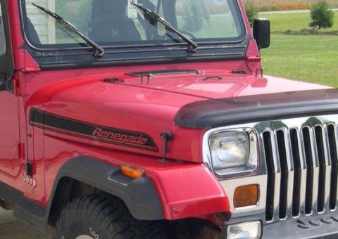 Jeep CJ/YJ Hood Kit With TJ Style Hood Catch 78-95 CJ and Wrangler YJ Powdercoat Black Kentrol