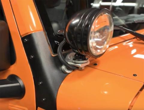 Jeep JK Windshield Supports Pair 07-18 Wrangler JK Powdercoat Black Kentrol