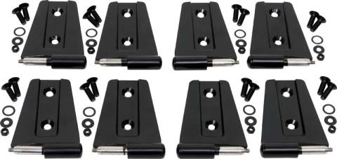 Jeep JK Door Hinge Set 8 Pieces 4 Door 07-18 Wrangler JK Powdercoat Black Kentrol