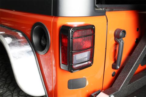 Jeep JK Taillight Guard Pair 07-18 Wrangler JK Powdercoat Black Kentrol