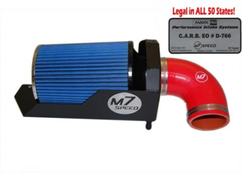 Gen 2 High Flow Intake System Black Powdercoated Aluminum HSG Blue 8 Ply Cotton Filter Red Silicone Elbow M7 Speed