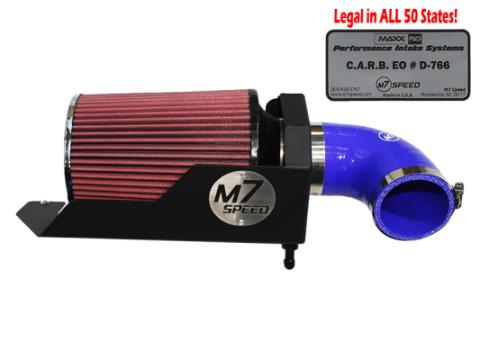 Gen 2 High Flow Intake System Black Powdercoated Aluminum HSG Red 8 Ply Cotton Pleated Filter Blue Silicone Elbow M7 Speed