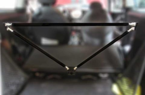 M7 Speeds Rear Chassis Brace Kit.  Keep your rear seat in place and add rigidity and grip to any R56 MINI.  Easy 100% bolt-in installation