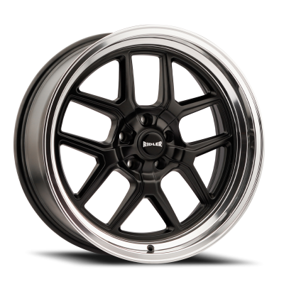 Ridler Wheels Aluminum Wheels 610 MB 17x8 Matte Black Polished Lip 5 On 114.3 Bolt Pattern Offset