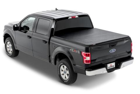 20-24 Nissan Titan Reinforced Soft Folding Tonneau Cover Truck Bed Topper 5 Foot 6 Inch Without Track Leer