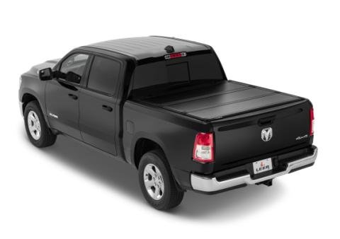 19-25 Ram 3 Panel Hard Folding Tonneau Cover Truck Bed Topper 6 Foot 4 Inch Without Rambox and/or 60/40 Multifunction Tailgate Black Leer