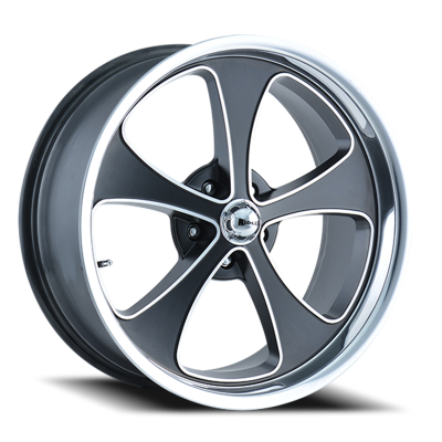 Ridler Wheels Aluminum Wheels 645 MB 17x8 Matte Black Machined Face-Polished Lip 5 On 114.3 Bolt Pattern 0 Offset
